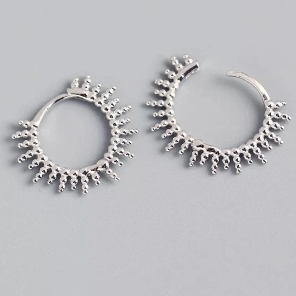 COPY - COPY - Sterling Silver Spike Huggie Hoop Earrings Brand New